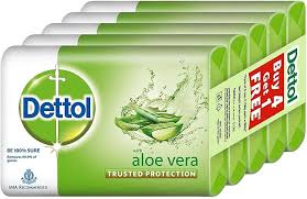 Dettol Aloe Vera Buy 4 get 1 Free 100g*5