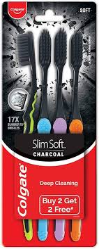 Colgate Slim Soft Charcoal Tooth Brush (Buy2get2free)