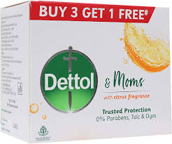 Dettol & Moms Citrus Fragrance Soap 125g (Buy 3 Get 1 free