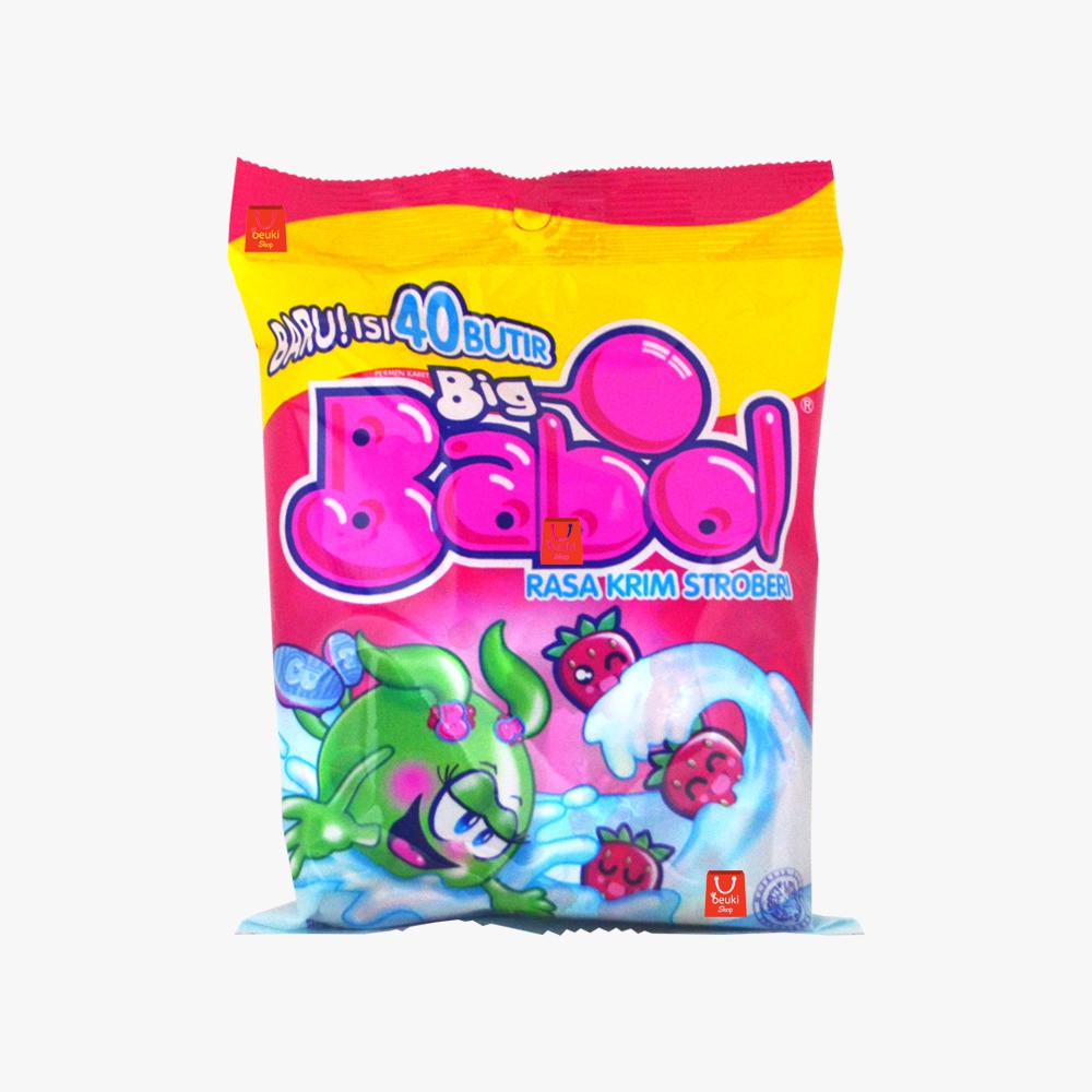 Big Babol Rasa Stroberi & Krim 132g