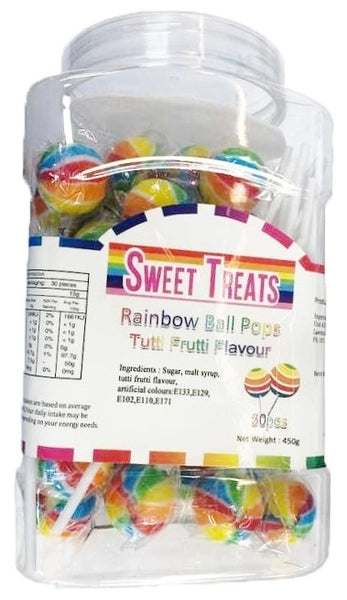 Sweet Treats Rainbow Ball Pops Tutti Frutti Favour