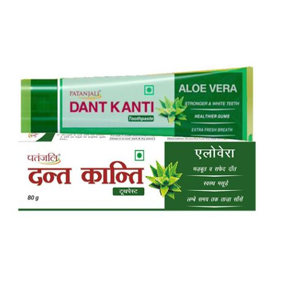 Patanjali Dant kanti Aloevera toothpaste (with Mint Clove) 80g