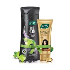 Joy Hair Fruits Shining Black Conditioning Shampoo 340ml + Joy Keratin Protein Damage Control Hair Conditioner 75ml - Sherza Allstore