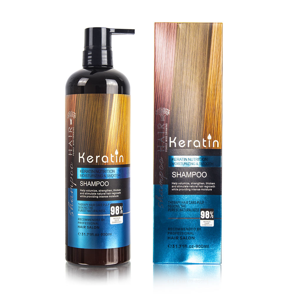 KeraTIN Nutrition Moisturizing & Smooth Shampoo 98% Repair Hair Damaged (900ml)